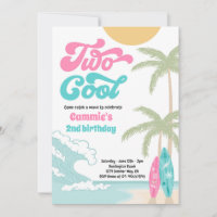 Two Cool Retro Surfboard Beach 2nd Birthday Party