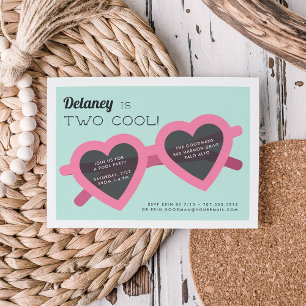 Two Cool Summer Sunnies Birthday Party Invite