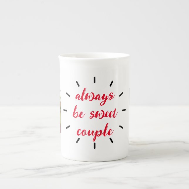 two couple Photo Love at First smile valentine Bone China Mug (Front)