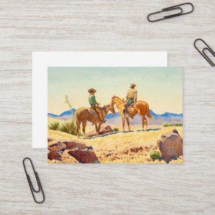 Two Cowboys on Horses by Maynard Dixon Business Card