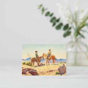 Two Cowboys on Horses by Maynard Dixon Card