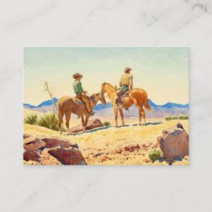 Two Cowboys on Horses by Maynard Dixon Enclosure Card