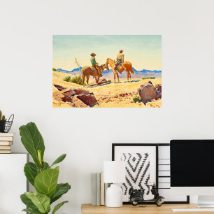 Two Cowboys on Horses by Maynard Dixon Poster