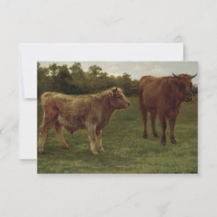 Two Cows Standing in a Field (by Rosa Bonheur) Card