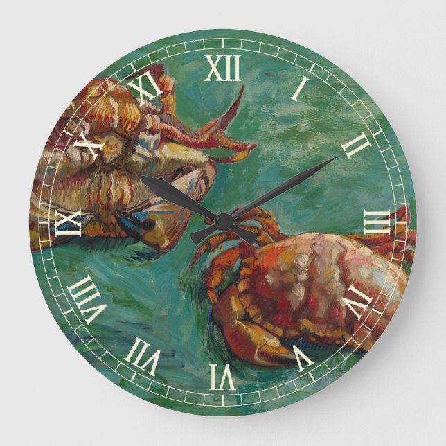 Two Crabs by Vincent van Gogh Large Clock (Front)