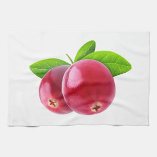 Two cranberries tea towel