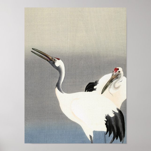Two Cranes, 1900-1930 by Ohara Koson Poster (Front)