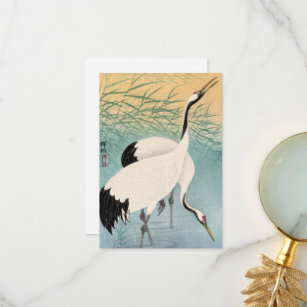 Two Cranes by Ohara Koson Thank You Card