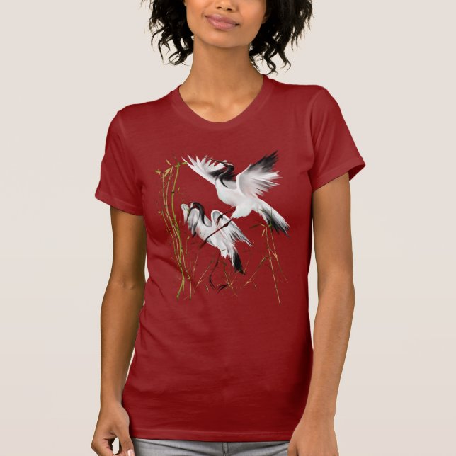 Two Cranes In Bamboo Shirts (Front)