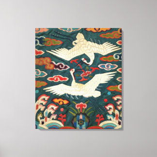 Two Cranes in the Clouds:Joseon Dynasty Rank Badg Canvas Print