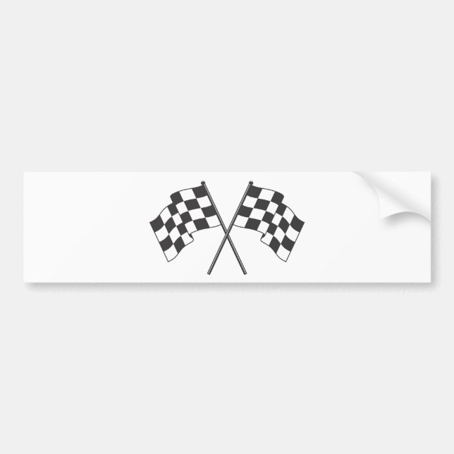 Two crossed chequered flags bumper sticker (Front)