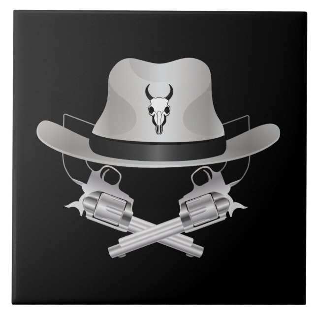 Two crossed guns and hat tile (Front)