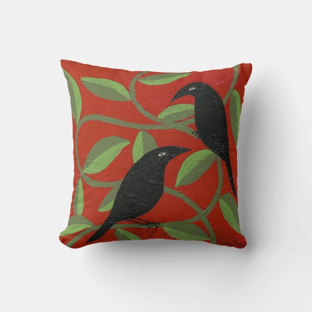 Two Crows for Joy Pillow (Front)