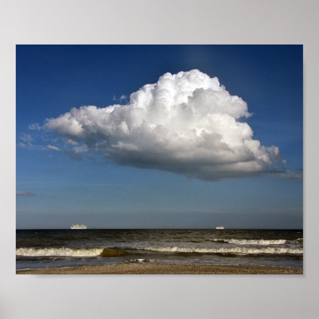 Two Cruise Ships Under a Huge Cloud, Florida Poster (Front)