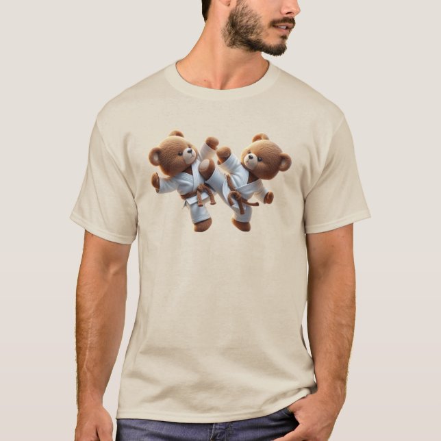 Two cubs are practicing karate. T-Shirt (Front)