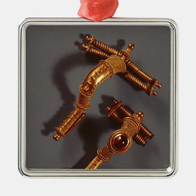 Two curved brooches, from Hassleben, Thuringia Metal Tree Decoration (Front)