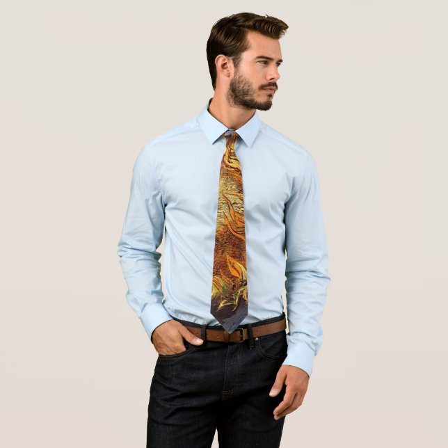 Two Cut Sunflowers by Vincent van Gogh Tie (In Situ)