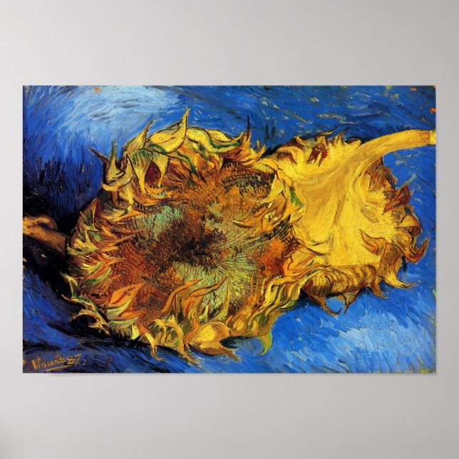 Two Cut Sunflowers Van Gogh Fine Art Poster (Front)