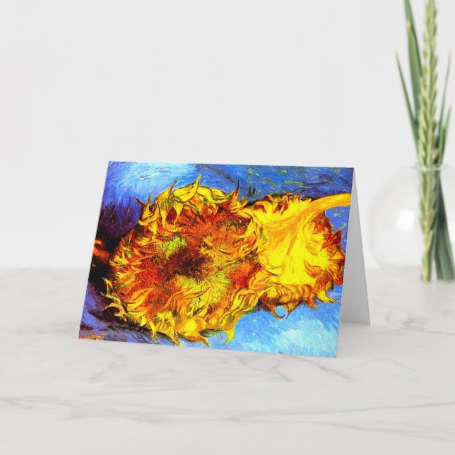 Two Cut Sunflowers Van Gogh Invitation (Front)