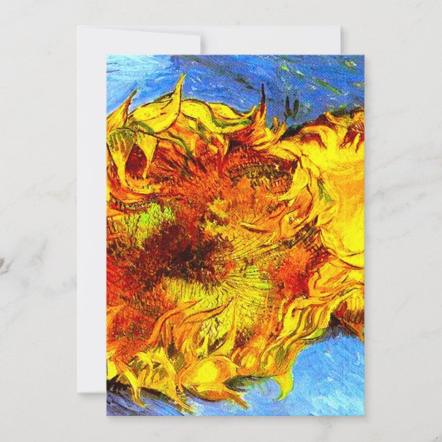 Two Cut Sunflowers Van Gogh Invitation (Front)