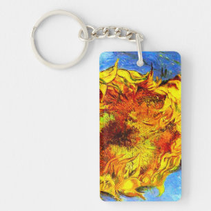 Two Cut Sunflowers Van Gogh Key Ring