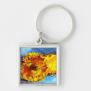 Two Cut Sunflowers Van Gogh Key Ring
