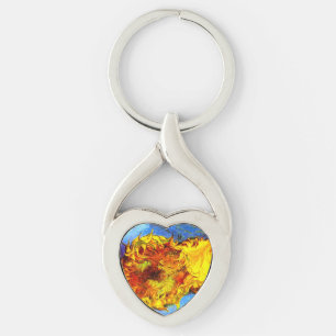 Two Cut Sunflowers Van Gogh Key Ring