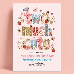 Two Cute 2nd Birthday Girls Invitation
