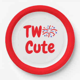 Two Cute 2nd Birthday Paper Plate