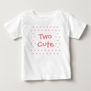Two Cute 2nd Birthday Simple Dots Baby Girl T-Shirt