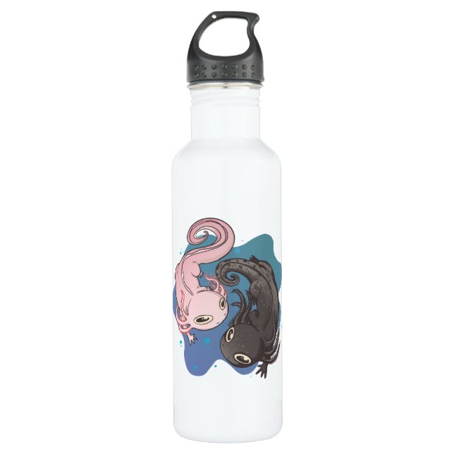 Two Cute Axolotls Animals Gift 710 Ml Water Bottle (Front)