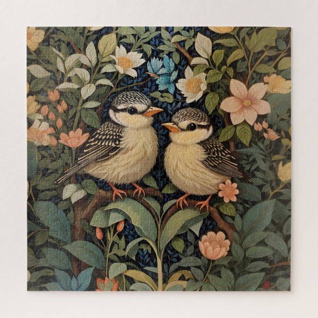 Two Cute Baby Birds Botanical Garden Jigsaw Puzzle (Vertical)