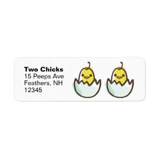 Two Cute Baby Chicks Return Address Labels
