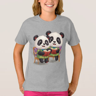 two Cute bear reading book  T-Shirt