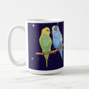 Two cute blue and green Budgie Coffee Mug