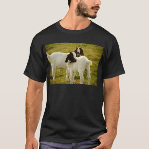 Two Cute Boer Goats in Field Farm Animals Photo T-Shirt