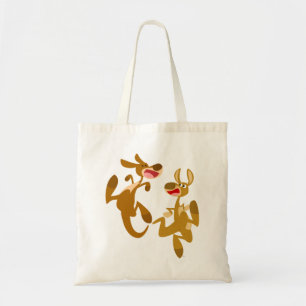 Two Cute Bouncy Cartoon Kangaroos Tote Bag