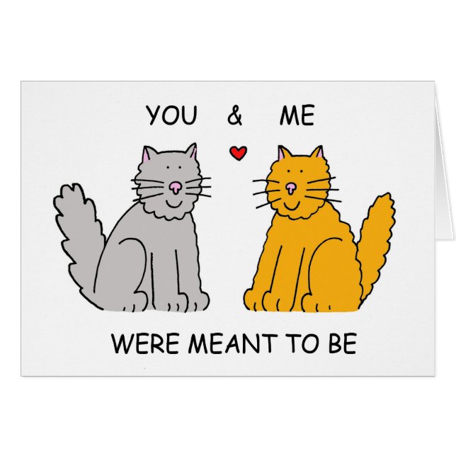 Two Cute Cartoon Cats Valentine (Front Horizontal)