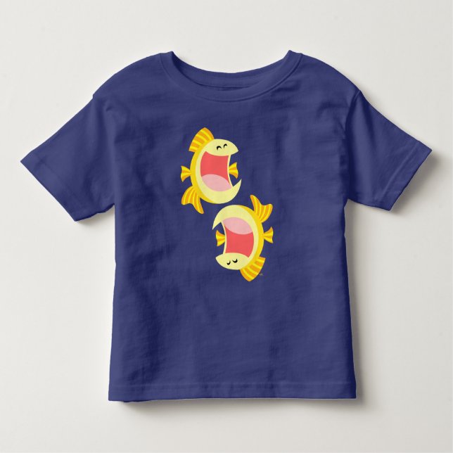 Two Cute Cartoon Fish Baby T-Shirt (Front)
