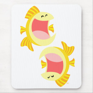 Two Cute Cartoon Fish Mousepad