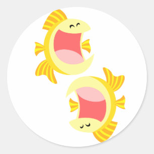 Two Cute Cartoon Fish Sticker