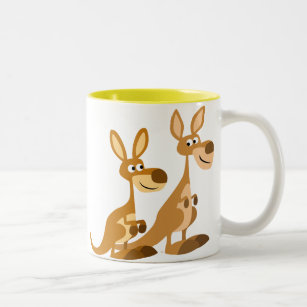 Two Cute Cartoon Kangaroos Mug