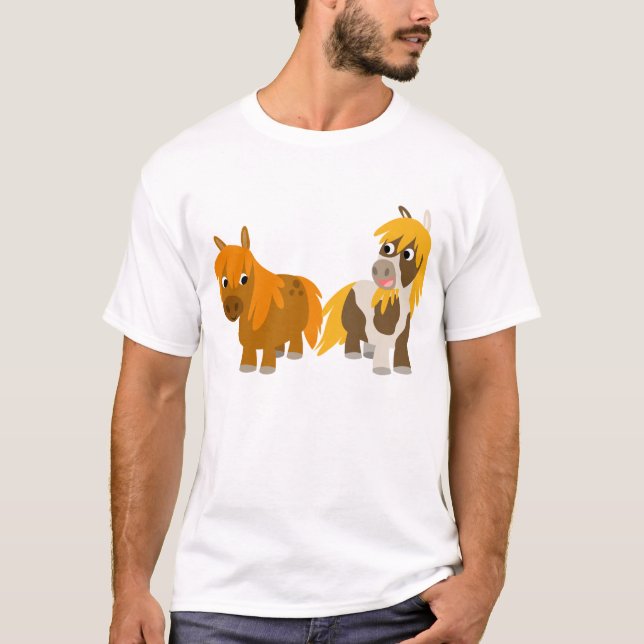 Two Cute Cartoon Ponies T-shirt (Front)