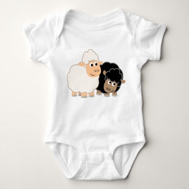 Two Cute Cartoon Sheep Baby Creeper (Front)