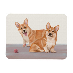 Two Cute Corgis Magnet