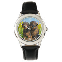 Two Cute Dachshunds Dogs Dackel Friends dial-plate