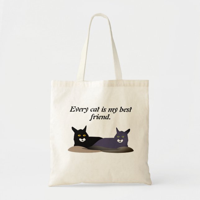 Two cute dark cats  tote bag (Front)