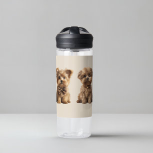 🐶 Two Cute Dogs with Starry Background ✨ Water Bottle
