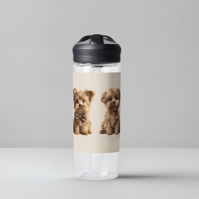 🐶 Two Cute Dogs with Starry Background ✨ Water Bottle (Creator Uploaded)