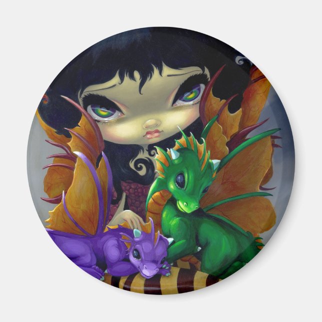 "Two Cute Dragonlings" Magnet (Front)